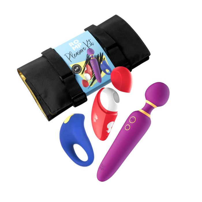 ROMP Pleasure Kit Vibrator set: Wand massager, Clitoral vibrator, Vibrating penis ring